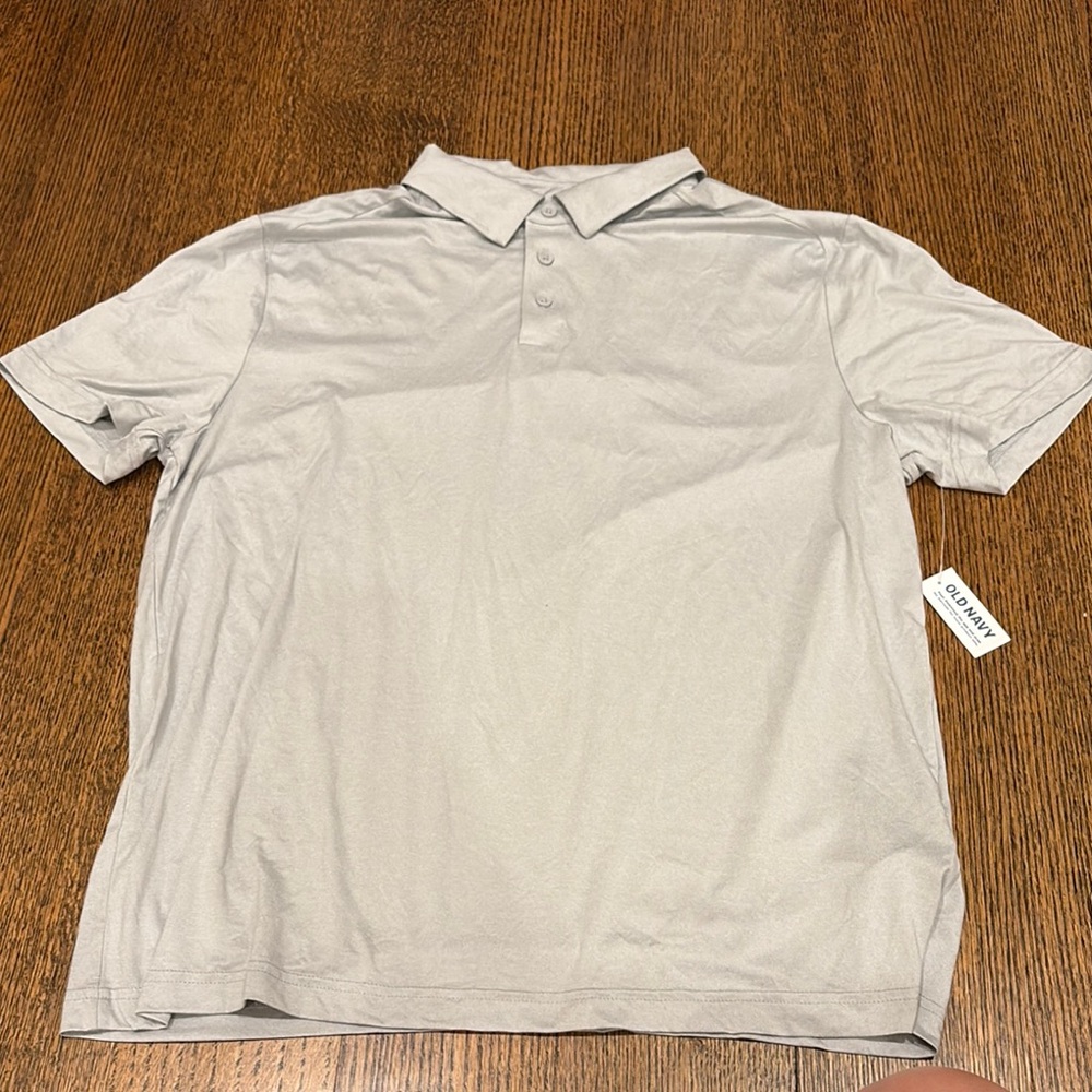 Old Navy Gray Polo Shirt Classic Design
